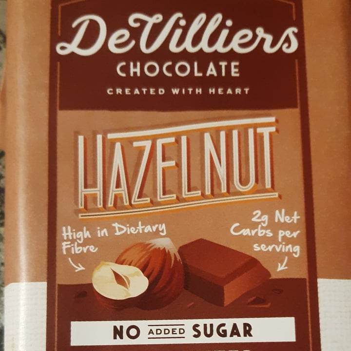 photo of De Villiers Chocolate Hazelnut No Sugar Added Bar shared by @letschoosecompassion on  18 Jul 2022 - review