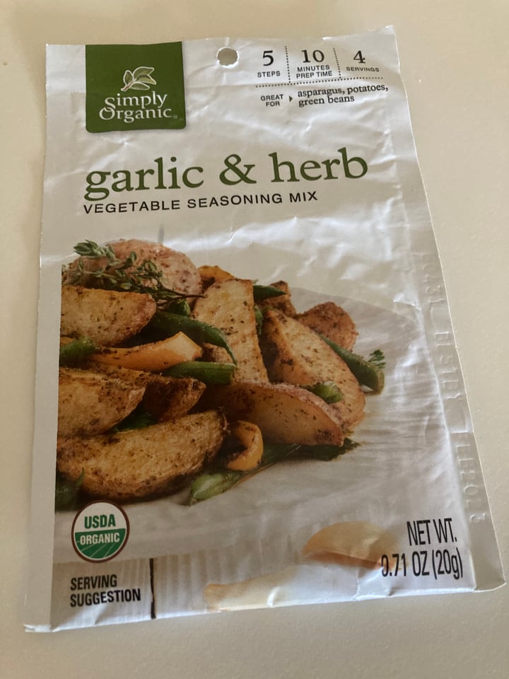 Simply Organic Garlic and Herb Vegetable Seasoning Mix Review abillion