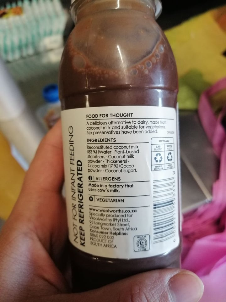 photo of Woolworths Food Chocolate Coconut Milk shared by @karamikayla on  09 Nov 2019 - review