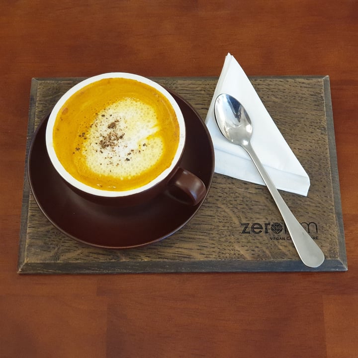 review photo of Zeroism Vegan Café & Store Turmeric Latte shared by @greenscott on 29 Mar 2021 - review