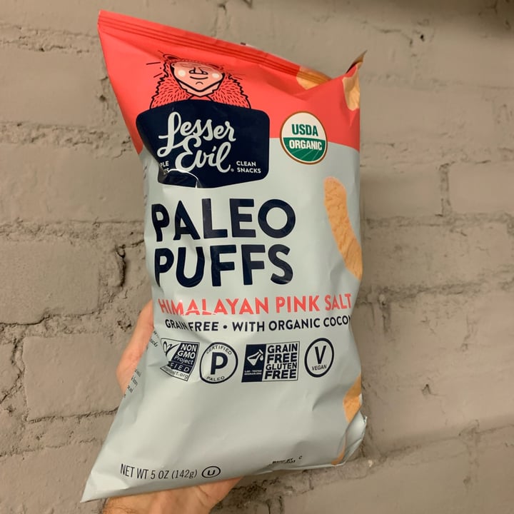 photo of Lesser Evil Snacks Paleo puffs Himalayan pink salt shared by @zachery-woods on  13 Dec 2022 - review