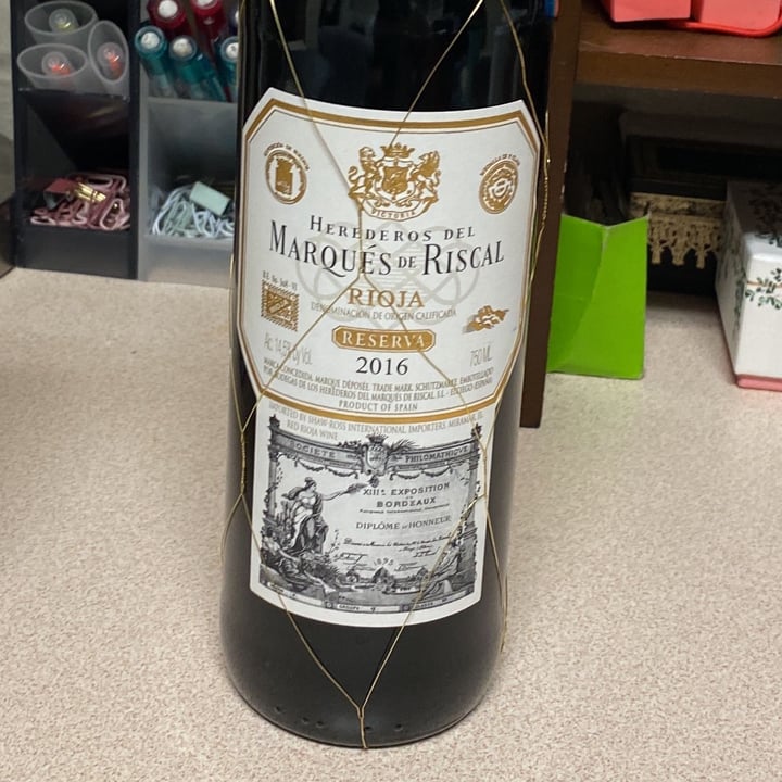 photo of Herederos del Marqués De Riscal Rioja shared by @pbogert on  16 Feb 2022 - review