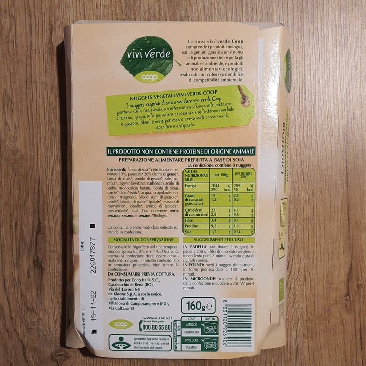 photo of Viviverde bio Nuggets vegetali shared by @valealegreg on  02 Nov 2022 - review