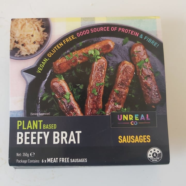 photo of Unreal Co. Beefy Brat Sausages shared by @lotuspond on  01 Aug 2021 - review