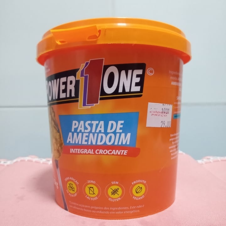 photo of Power1one Pasta de amendoim integral crocante shared by @aricrueltyfree on  17 Apr 2022 - review