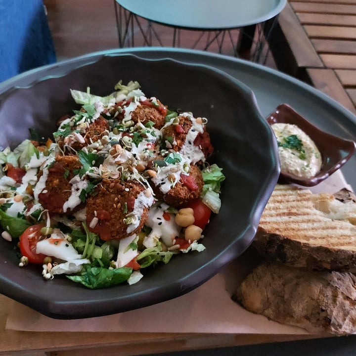 review photo of Balance Bowl Syrian falafel salad with beet hummus dip shared by @lapissy on 25 Dec 2021 - review