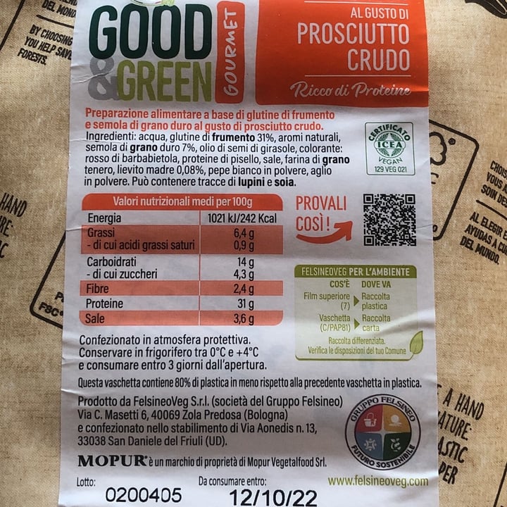 photo of Good & Green Affettato di mopur al gusto di prosciutto crudo shared by @stella72 on  19 Jul 2022 - review