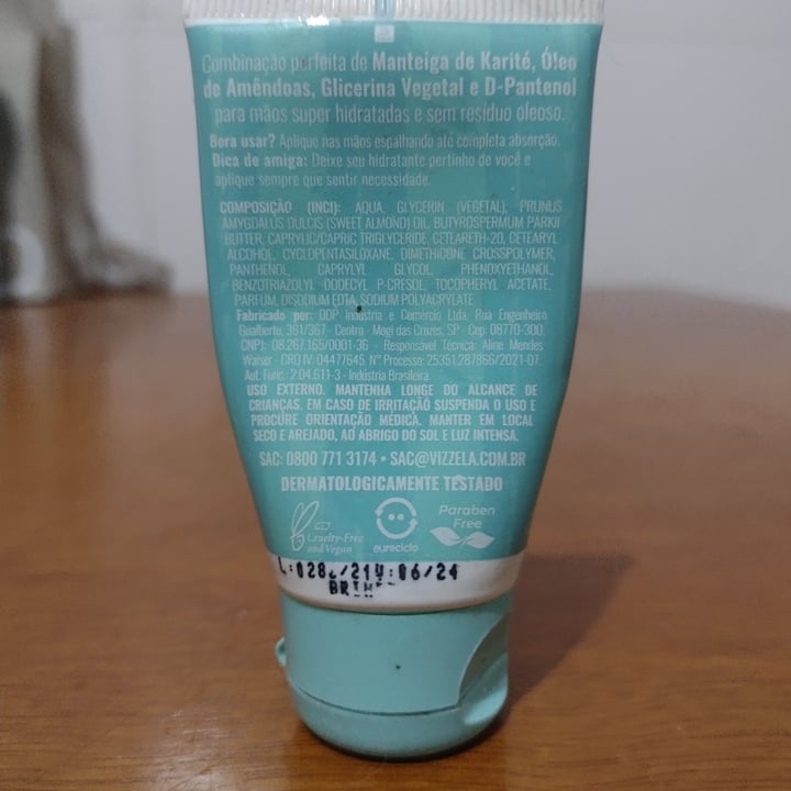 review photo of Vizzela Cosméticos Creme para mãos shared by @pavegvet on 21 Apr 2022 - review