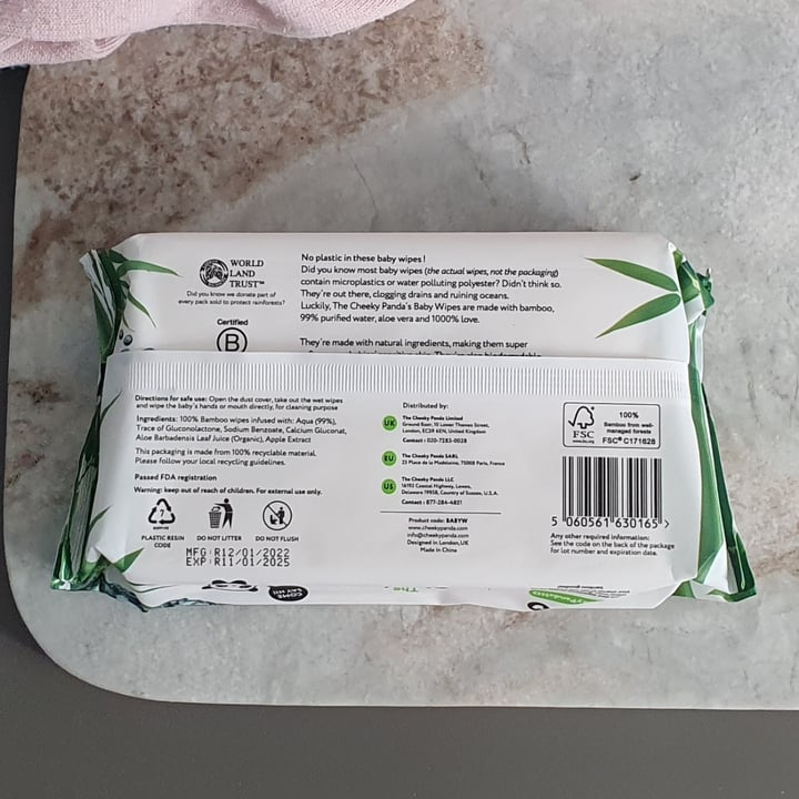 photo of The Cheeky Panda Bamboo Baby Wipes shared by @pigsaremyfriends on  04 Jun 2022 - review