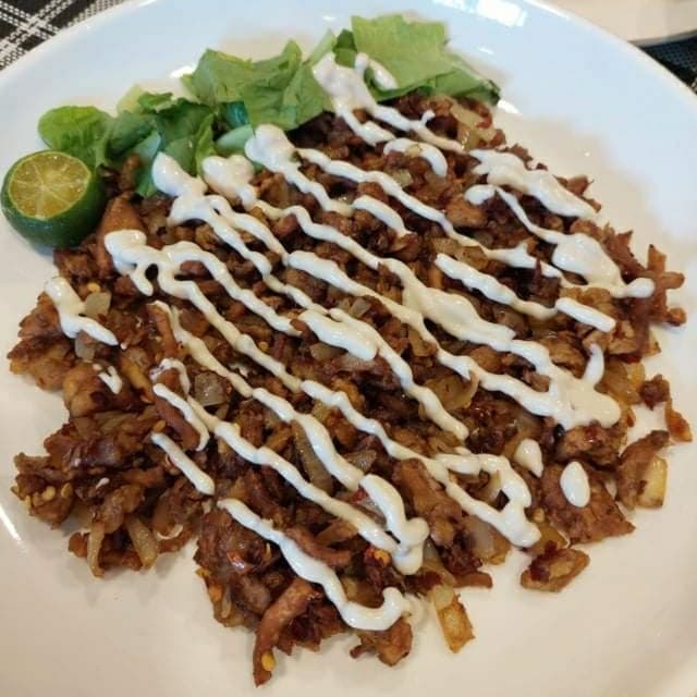 菜肴“Mushroom Sisig (Spicy)”的照片