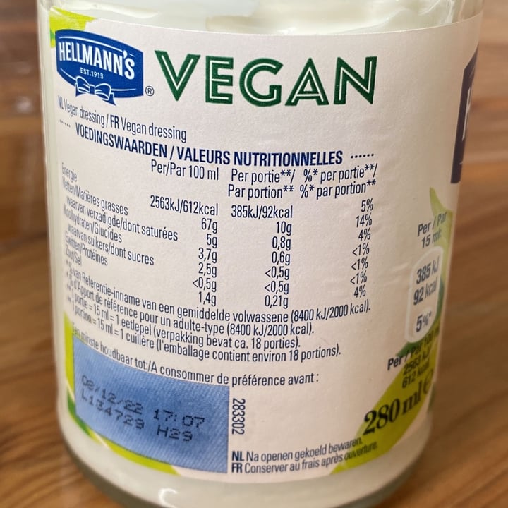 review photo of Hellmann’s Hellman’s Vegan Mayonnaise shared by @miilaneves on 12 May 2022 - review