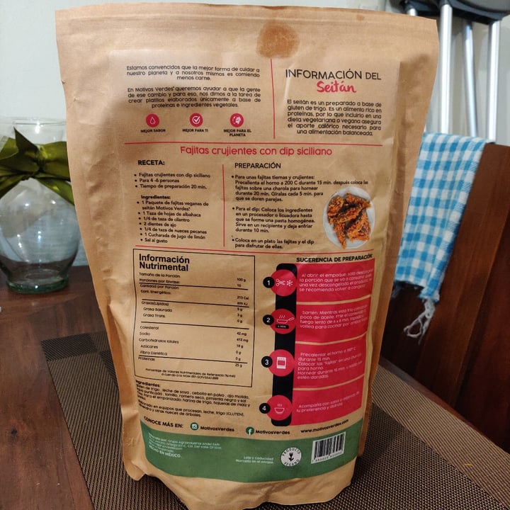 review photo of Motivos Verdes Fajitas Veganas Seitan shared by @jorgecesar on 16 Jul 2020 - review