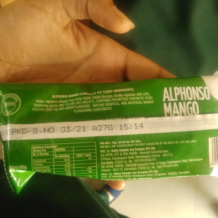 review photo of Dairy day Alphonso Mango - Mango Sorbet shared by @swapna on 09 Apr 2021 - review