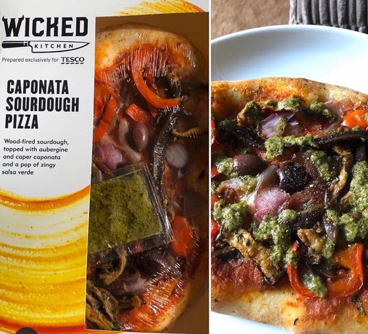 photo of Wicked Caponata sourdough pizza with salsa verde shared by @berry-vegan on  11 Mar 2020 - review