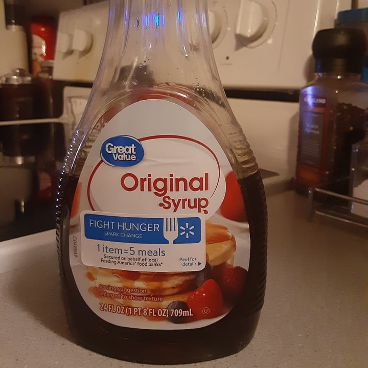 photo of Great Value  Original Syrup shared by @veganfta on  23 Aug 2021 - review