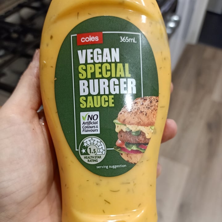 photo of Coles Vegan Special Burger Sauce shared by @plantbasedlans on  02 Jul 2020 - review
