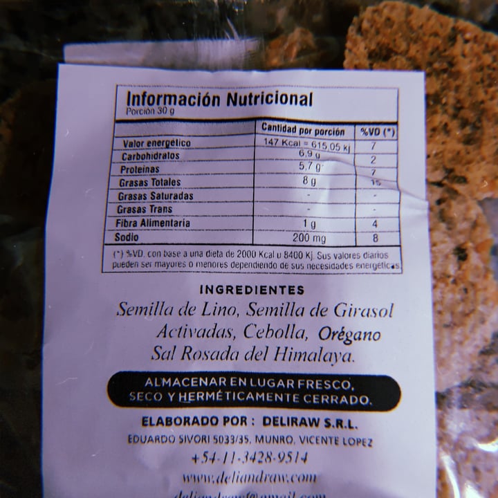 photo of Deli & Raw Crackers De Cebolla shared by @nanicuadern on  10 Sep 2022 - review