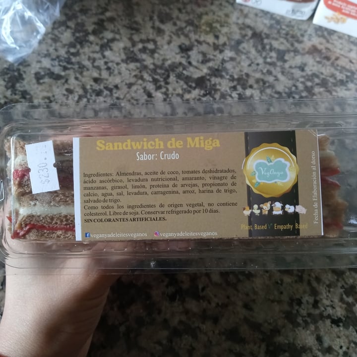 review photo of Veganya Sandwich De Miga Crudo Y Queso shared by @settleforadraw on 15 Sep 2021 - review