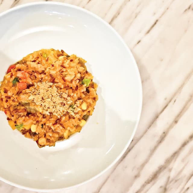 Foto do prato “Mushroom and Tumeric “Risotto””