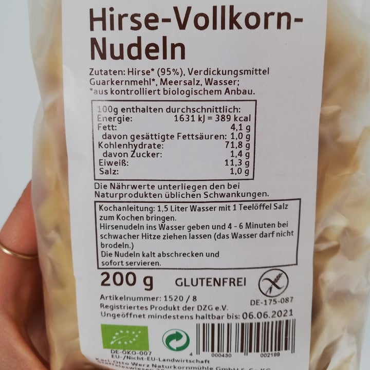 photo of Werz Hirse Vollkorn-Nudeln shared by @johannaclaudia on  23 Dec 2020 - review