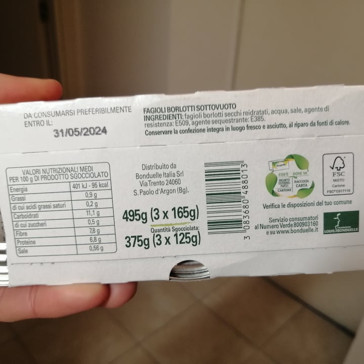 review photo of Bonduelle Borlotti al vapore shared by @bohacaso on 13 Apr 2022 - review