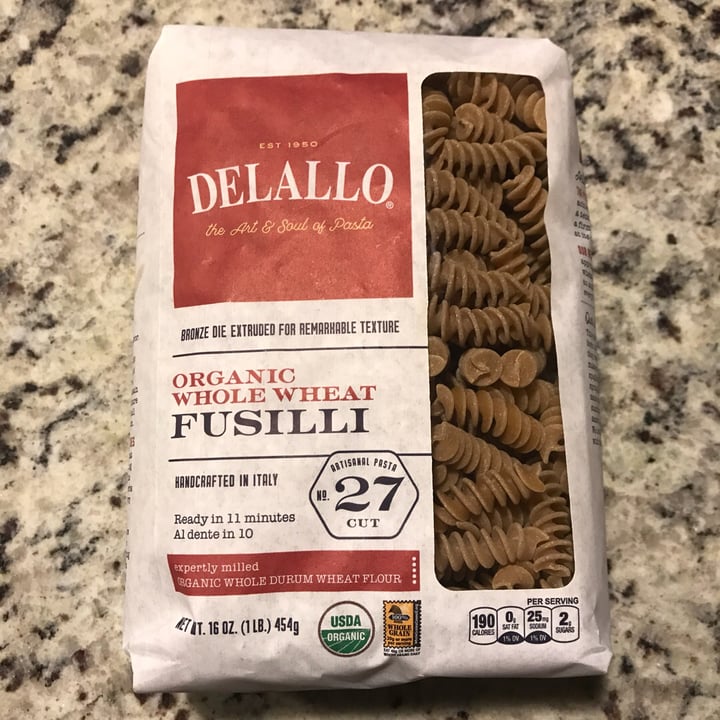 photo of Delallo Organic Whole Wheat Fusilli shared by @hkircher on  21 Jul 2020 - review