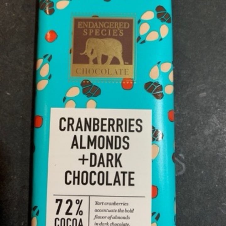 photo of Endangered Species Chocolate Cranberries Almonds + Dark Chocolate shared by @laylagordon on  24 Apr 2020 - review