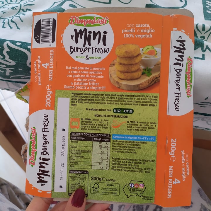 review photo of Dimmidisi Mini Burger Carote, Pisello E Miglio shared by @aletheya on 04 Oct 2022 - review