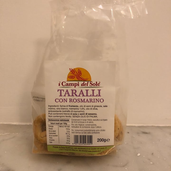 photo of I campi del sole Taralli Con Rosmarino shared by @aurorarocco on  23 Nov 2021 - review