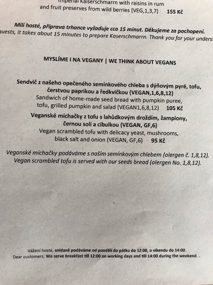 photo of Kavárna a Restaurace Palmovka Vegan Omelete shared by @shekhanin on  17 Nov 2019 - review