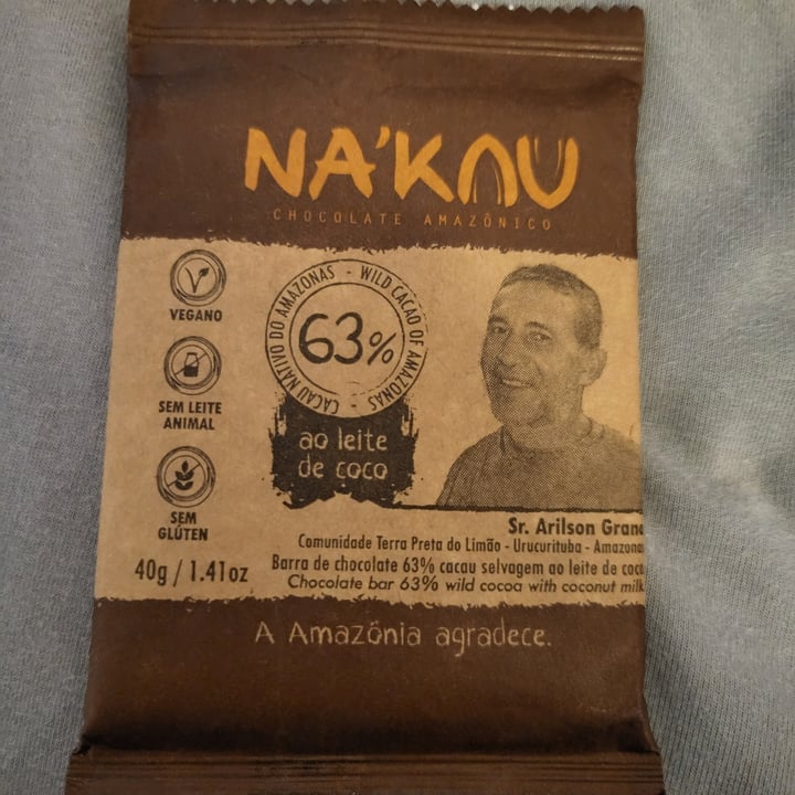 photo of Na’kau 63% Cacau Selvagem Com Castanha Ao Leite De Coco shared by @rafaelareis on  11 May 2022 - review