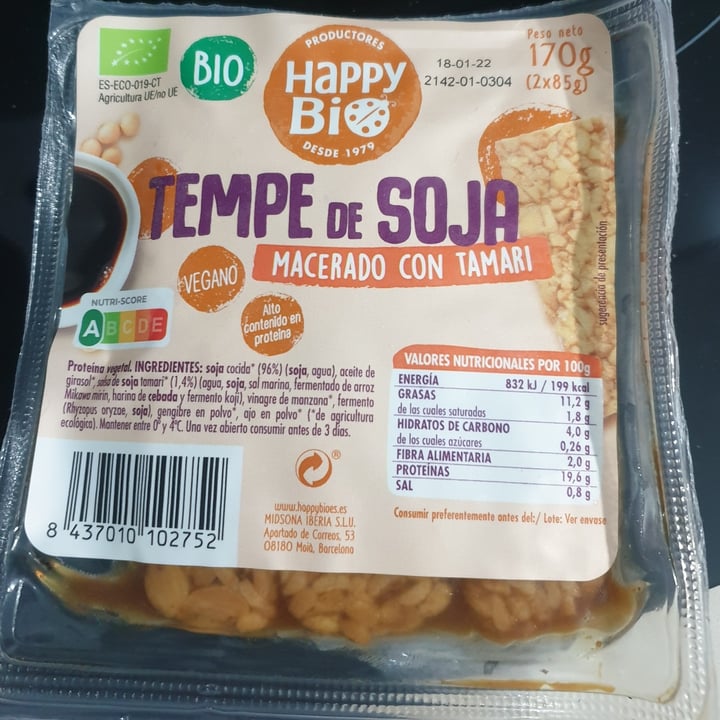 photo of Happy bio Tempe De Soja Macerado Con Tamari shared by @absolent on  14 Nov 2021 - review