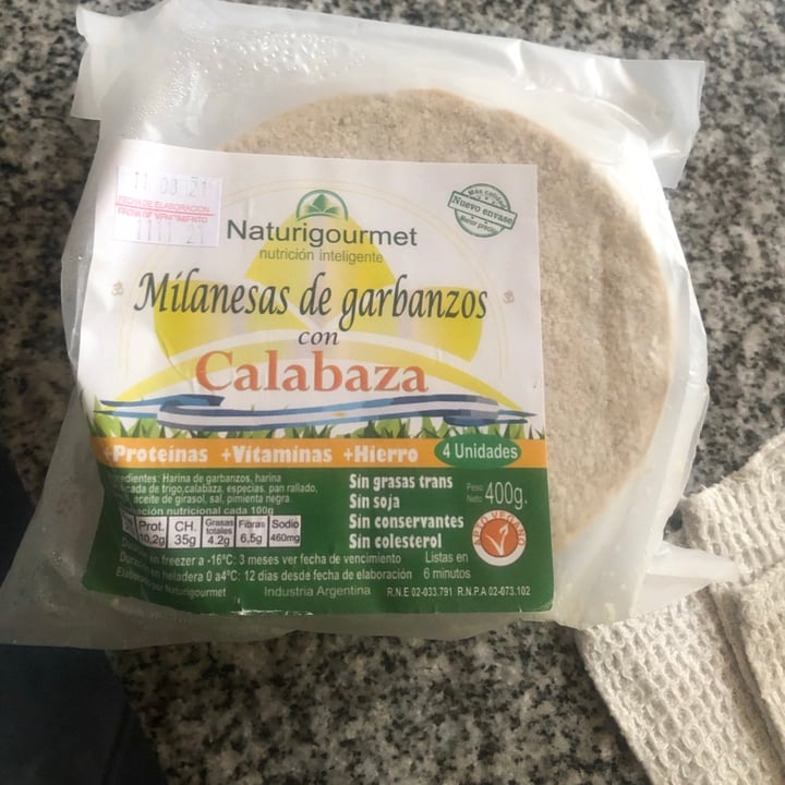 photo of Naturigourmet Milanesas de Garbanzos con Calabaza shared by @melodyglik on  23 Aug 2021 - review