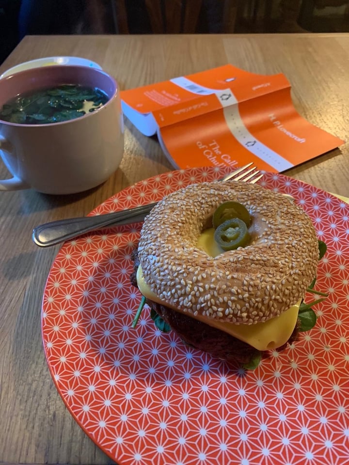 photo of Moment - Cafe & Bistro Seitan Bagel With Cheese And Jalapenos shared by @erikah on  06 Apr 2020 - review