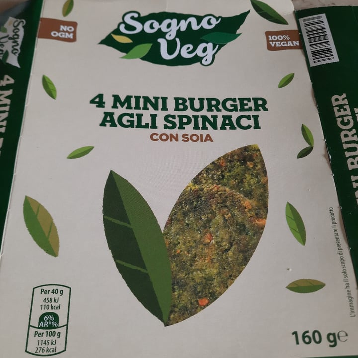 photo of Sogno Veg  - burger soia Mini Burger agli spinaci shared by @laura30 on  22 Jun 2022 - review