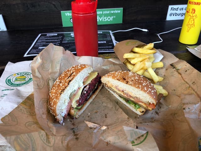 Photo of the dish “Beet burger and Seitan burger”