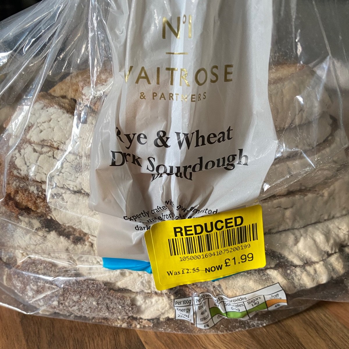 Waitrose No.1 Rye & Wheat Dark Sourdough Reviews abillion