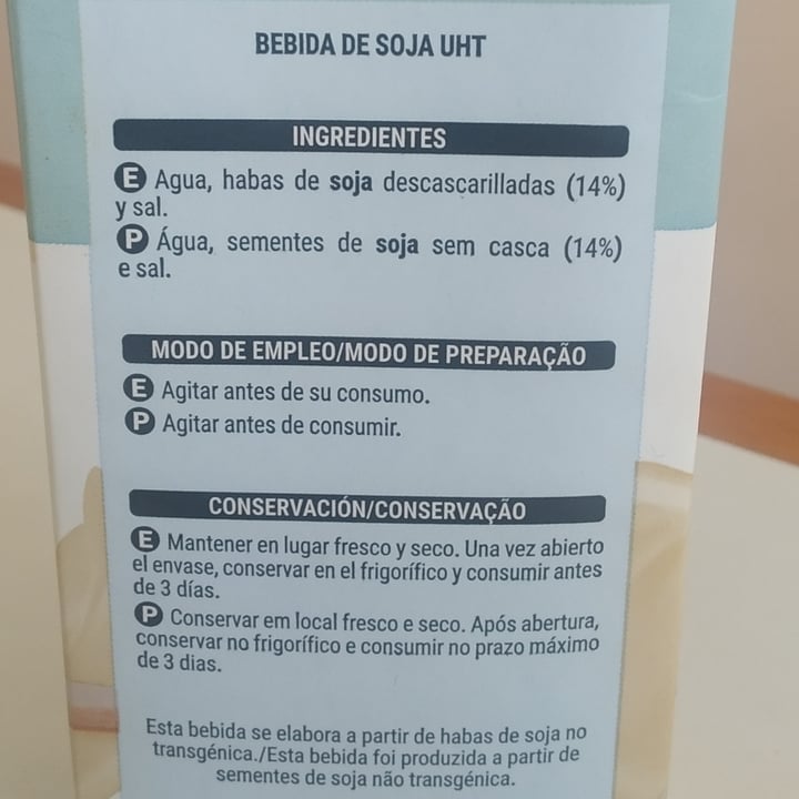 photo of Hacendado Bebida De Soja Sin Azúcares Añadidos shared by @livelikevegansss on  08 Sep 2020 - review