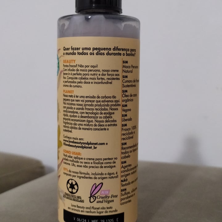 photo of Love Beauty and Planet Creme para Pentear Maca Peruana & Cumaru shared by @arithallyne on  17 Jul 2022 - review