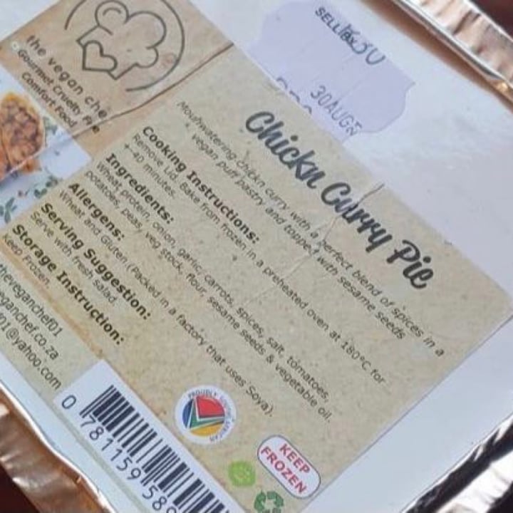 photo of The Vegan Chef Chickn curry pie shared by @globalvegan on  16 Jul 2021 - review