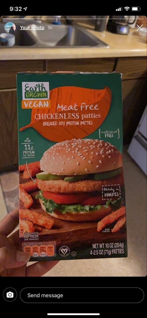 photo of Earth Grown Meat Free Chickenless Patties shared by @beazybe on  05 Mar 2020 - review