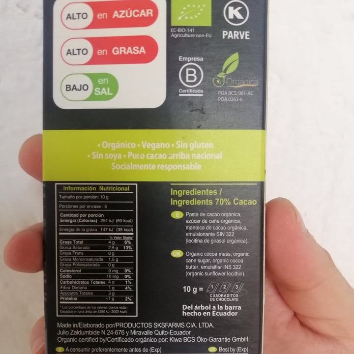 review photo of Paccari Pacari Raw Organic Chocolate 70% Cacao shared by @sebastianr on 17 Sep 2021 - review