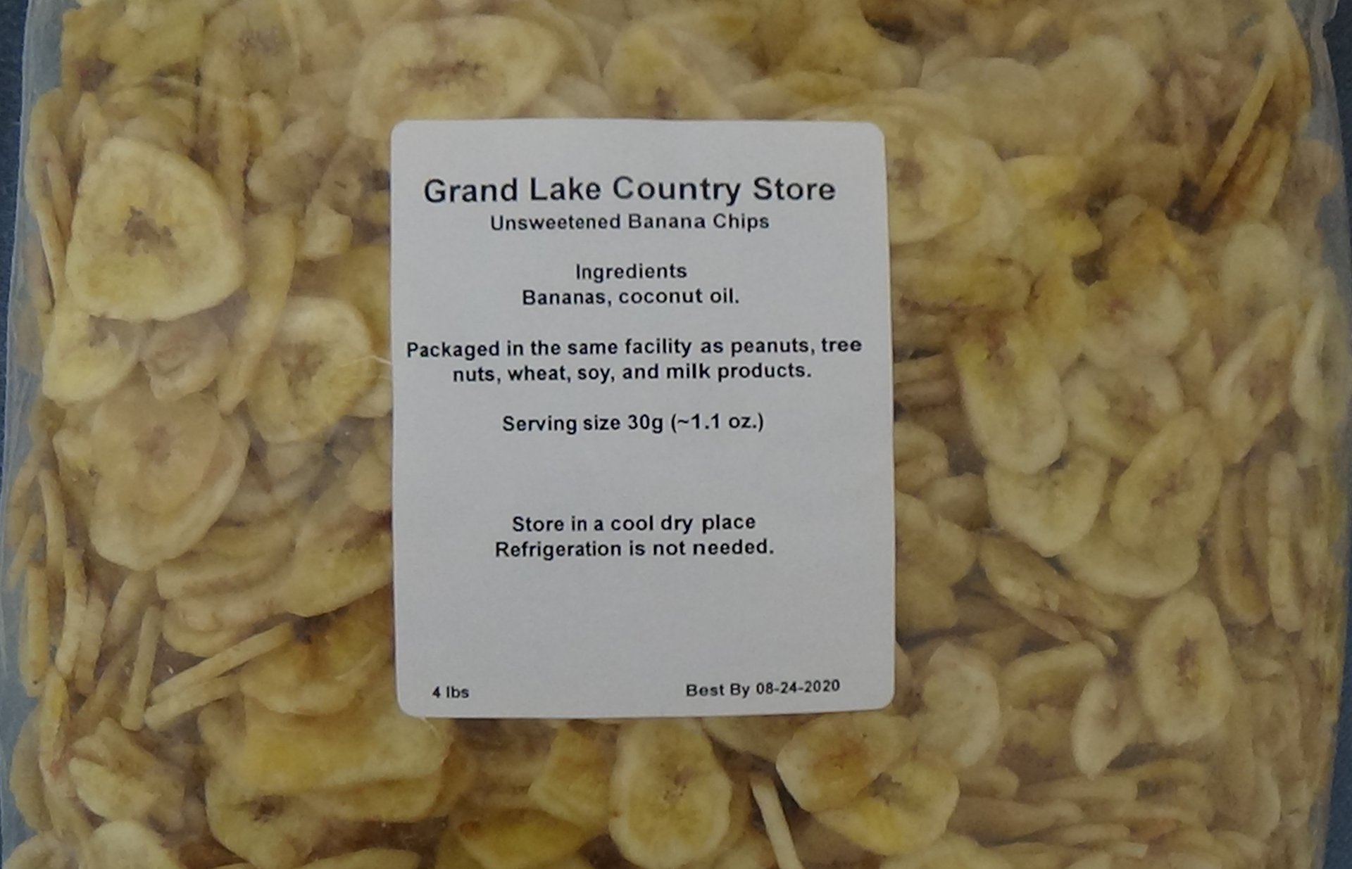 Unsweetened Banana Chips (14 Oz Bag) - No Sugar Added : Hard Candy