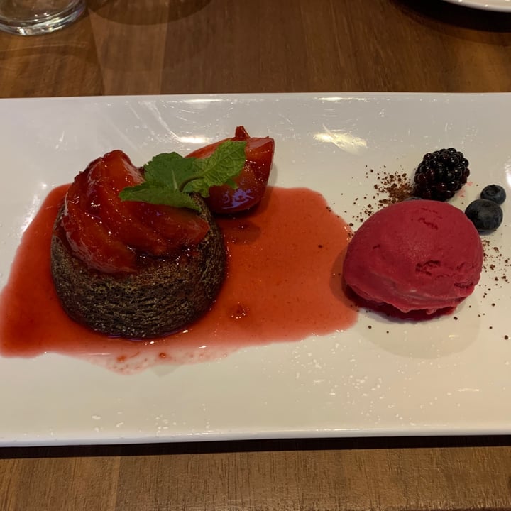 review photo of David Bann Chocolate Cake with Plum and Port Compote shared by @whodgetts on 20 Aug 2020 - review