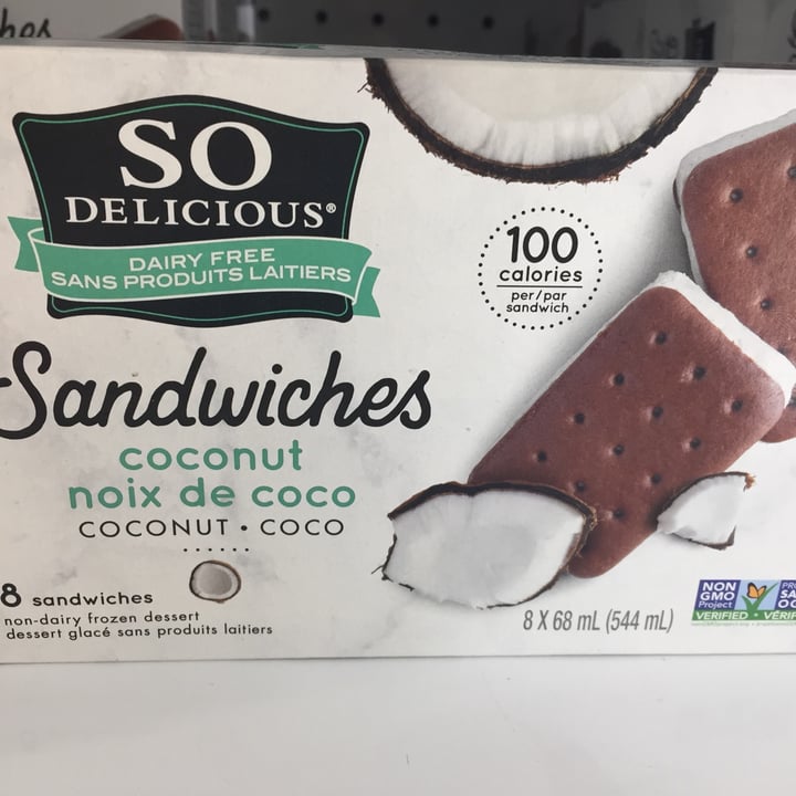 review photo of So Delicious Dairy Free Sandwiches Coconut Coconutmilk Ice Cream shared by @dovaillancourt on 23 Jun 2021 - review