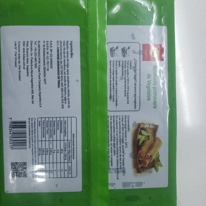 photo of Fu bao alimentos Arollado primavera de vegetales shared by @gabriela9 on  06 May 2022 - review