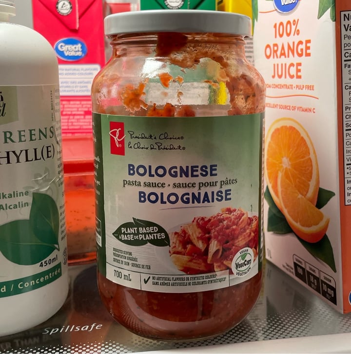 review photo of PC President’s Choice Plant Based Bolognese Pasta Sauce shared by @bjvn on 31 Mar 2022 - review