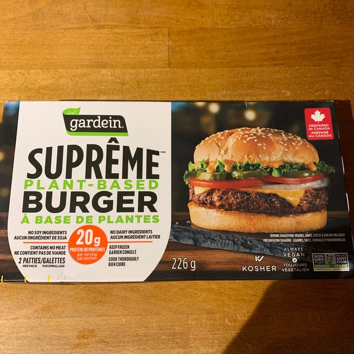 photo of Gardein Supreme burger shared by @stefjet on  10 Dec 2021 - review
