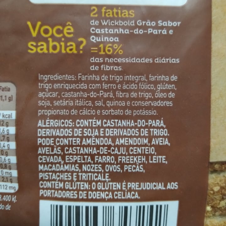 review photo of Wickbold Pão de castanha-do-pará e quinoa shared by @acordeumtriz on 11 Oct 2021 - review