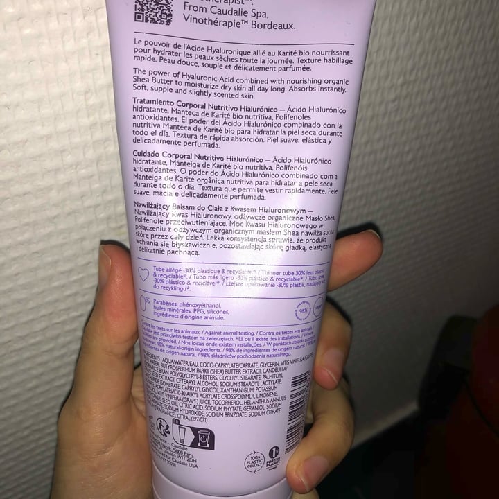 photo of Caudalíe hyaluronic nourishing body lotion vinotherapist shared by @marionaubry on  09 Dec 2022 - review